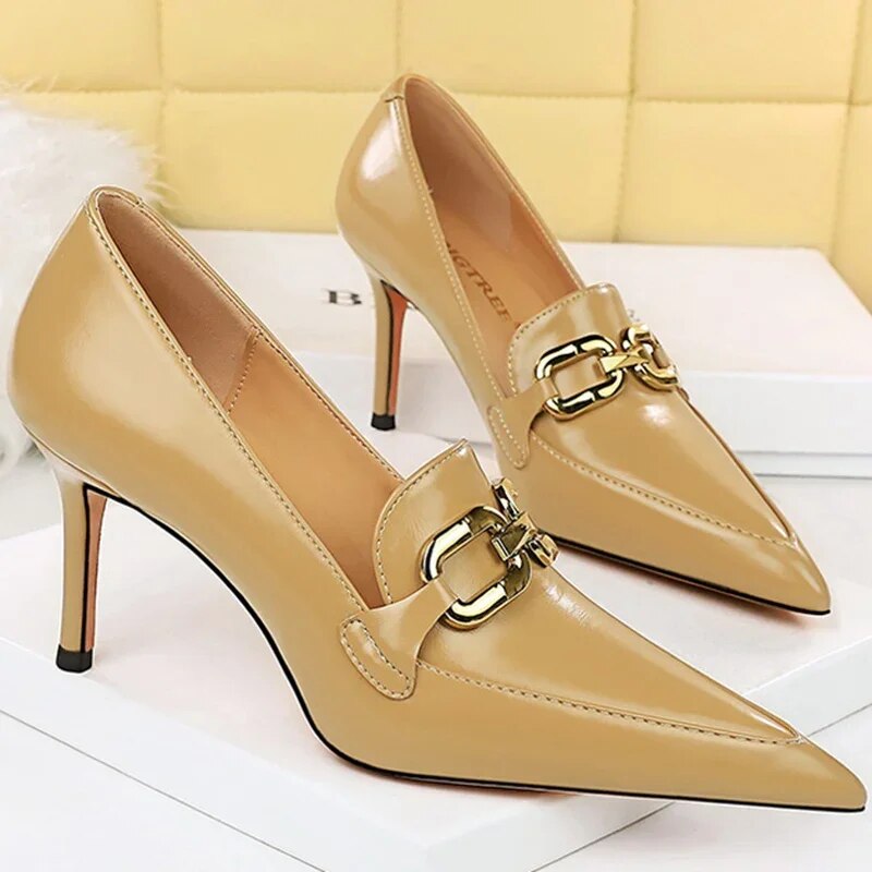 come4buy.com-Këpucë Këpucë me Taka Femrash Fashion Party Classic 8cm