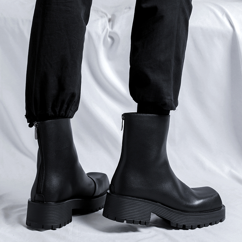 come4buy.com-Мъжки ботуши на платформа с дебела подметка Луксозни високи обувки