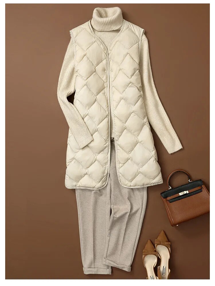 come4buy.com-Stylish Ultralight Women's Waistcoats with 90% White Down