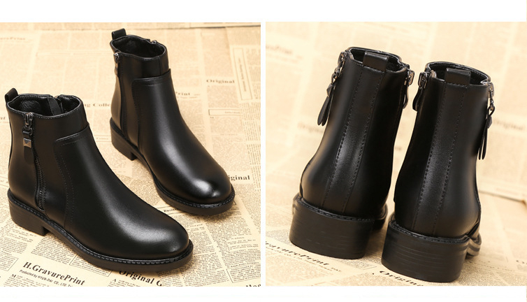 come4buy.com-Chelsea Boots Side Zipper Warm Plush Cotton Boots
