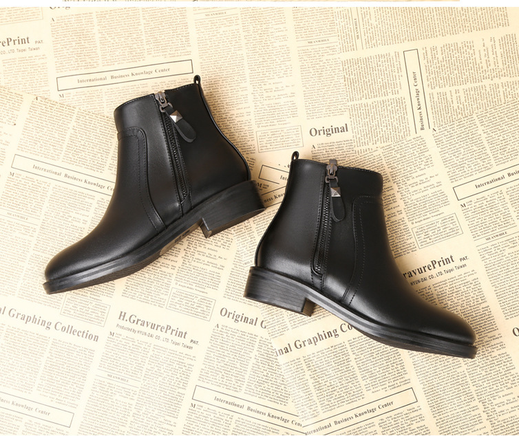 come4buy.com-Chelsea Boots Side Zipper Warm Plush Cotton Boots
