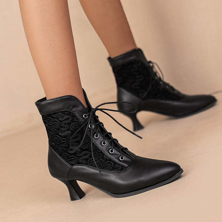 come4buy.com-Women Victorian Ankle Boots Leather Lace ស្បែកជើងកវែងទាន់សម័យ