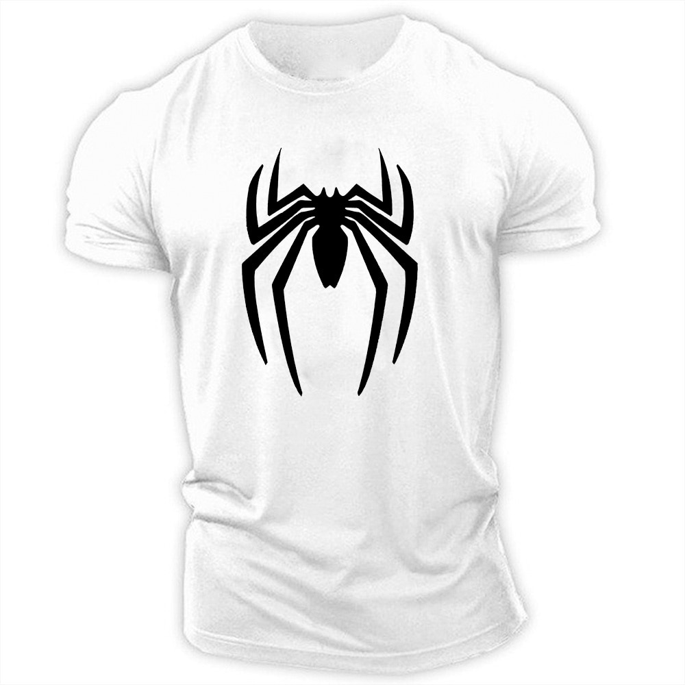 come4buy.com-Fashion 2D Printed Spider Adult Crewneck Short Sleeve T-shirt