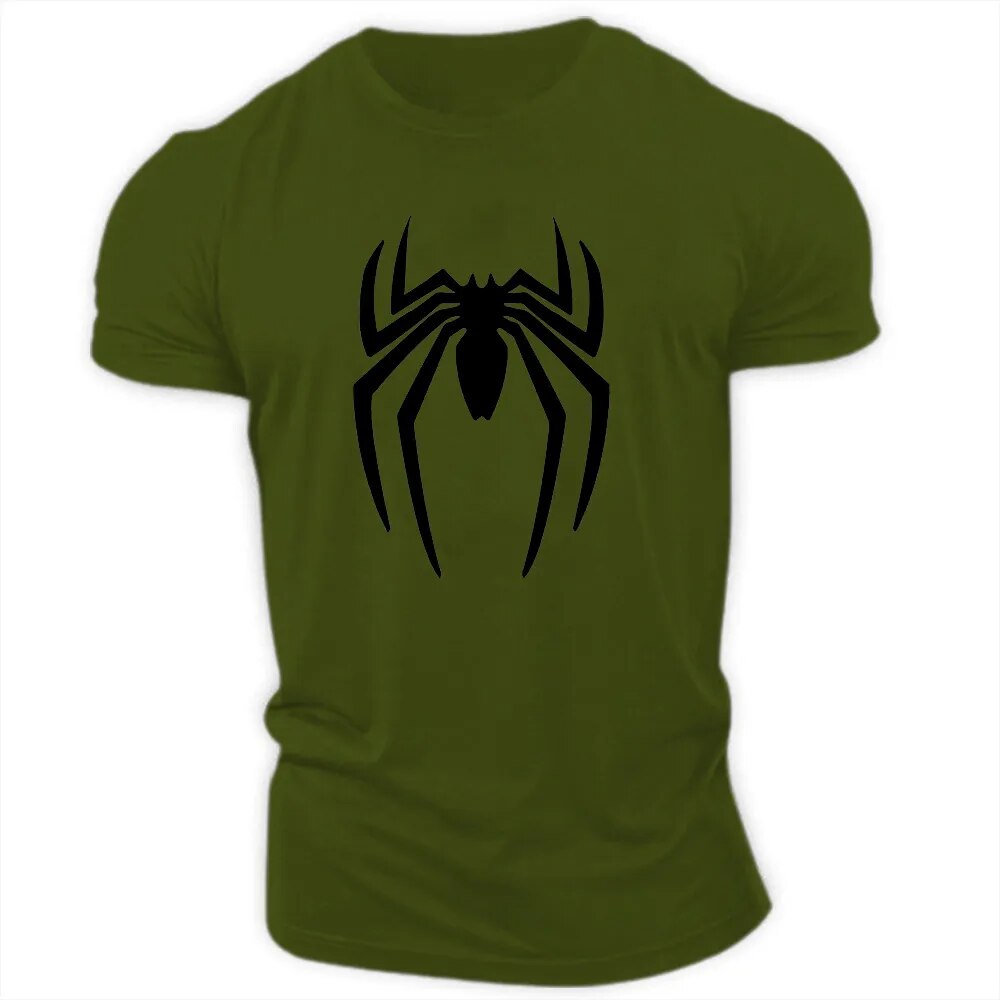 come4buy.com-Fashion 2D Printed Spider Adult Crewneck Short Sleeve T-shirt