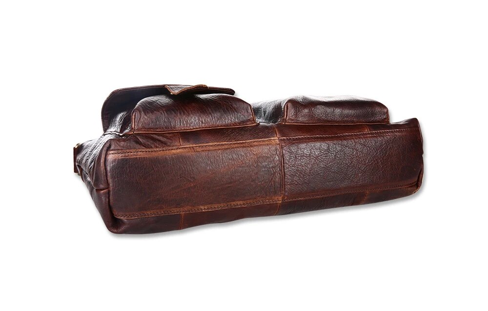 come4buy.com-Vintage Laptop Briefcases Genuine Leather Men Tote