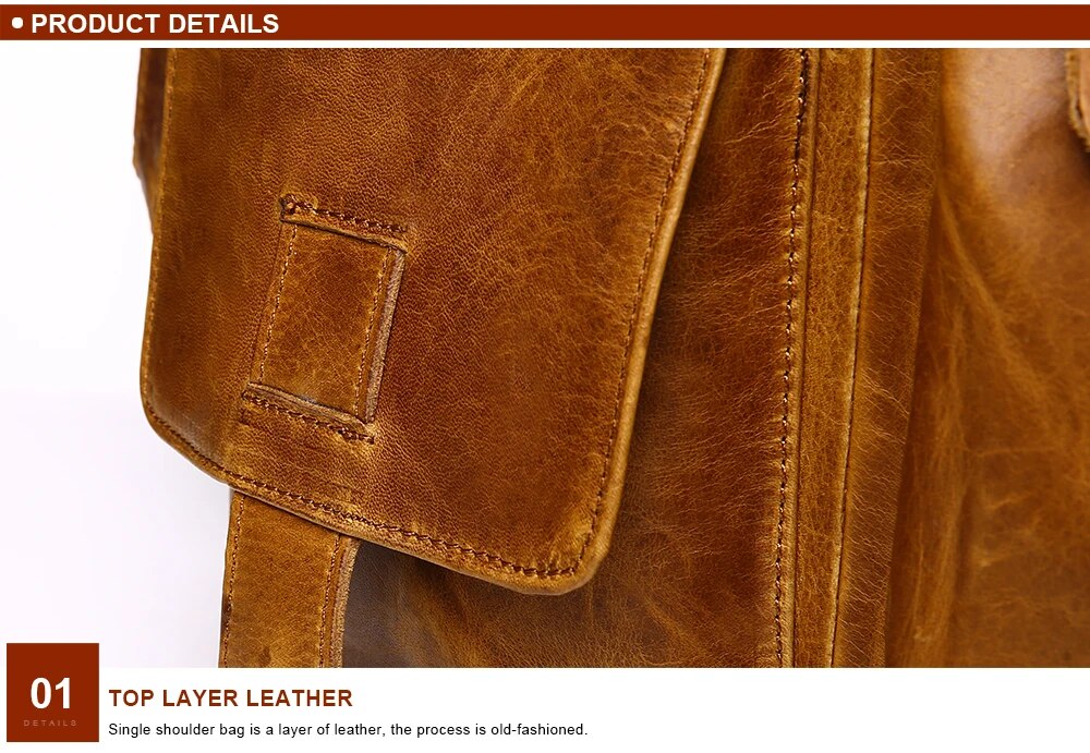 come4buy.com-Vintage Laptop Briefcases Genuine Leather Men Tote