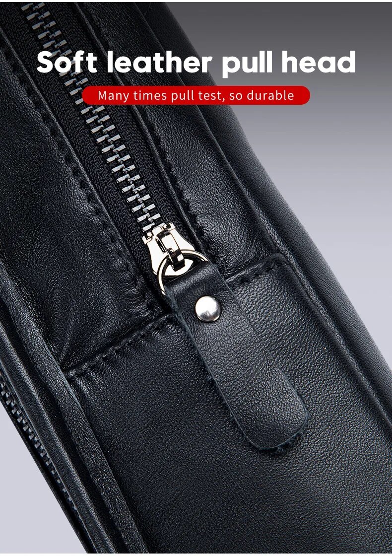 come4buy.com-Genuine Leather Messenger Shoulder Bag Men's Chest Bag