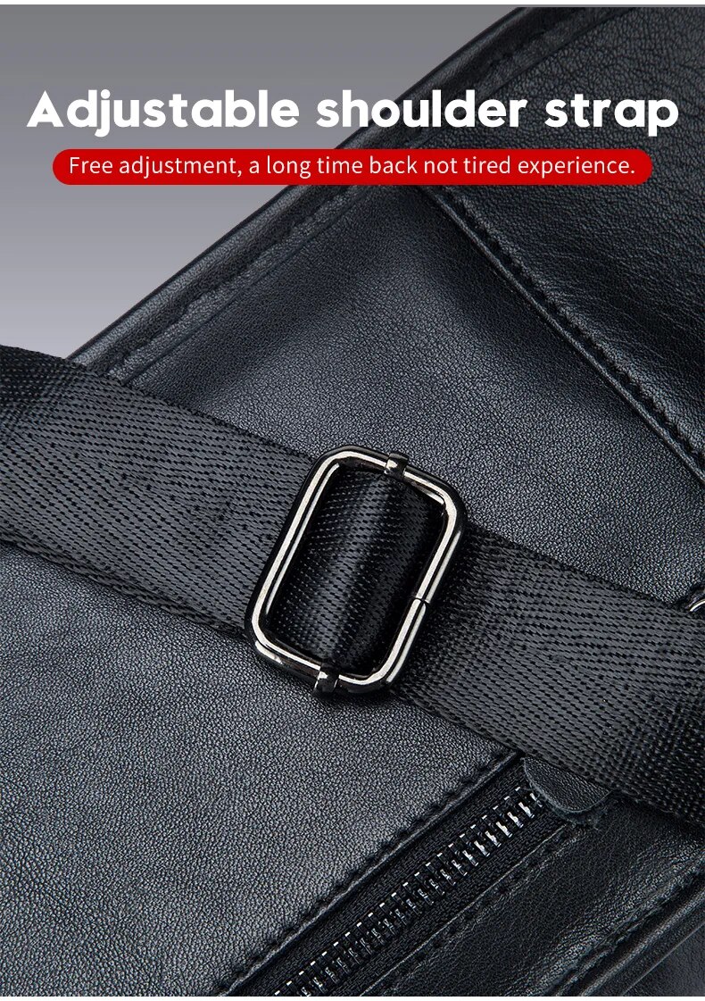 come4buy.com-Genuine Leather Messenger Shoulder Bag Men's Chest Bag