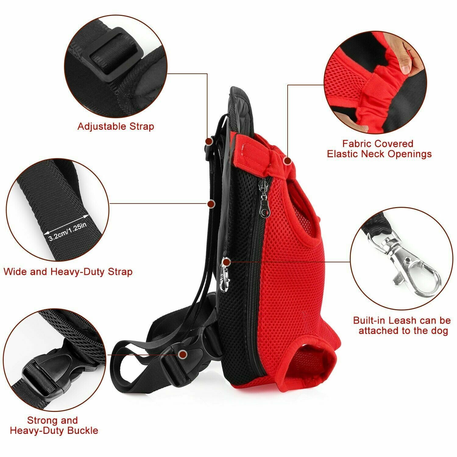 come4buy.com-Pet Dog Carrier Backpack Portable Adjustable Strap