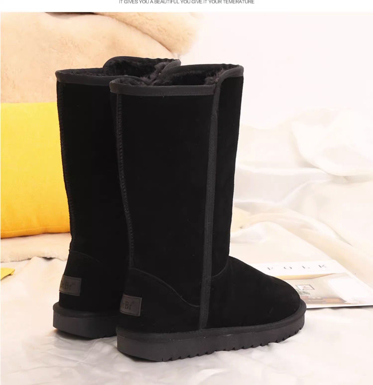 come4buy.com-Dámské boty do sněhu Semišové kožené boty na zip