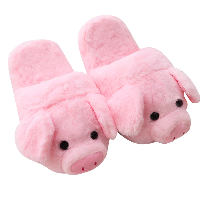 come4buy.com-Cute Pink Pig Plush Women Slippers