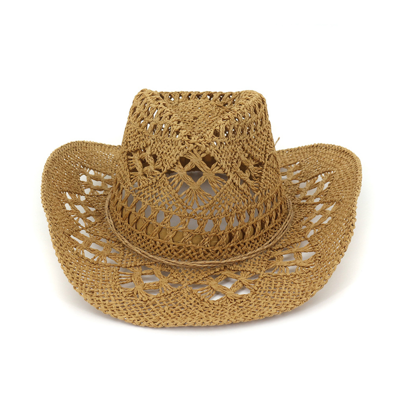 come4buy.com-Summer Hand-Woven Western Cowboy Straw Hat - Sun Protection