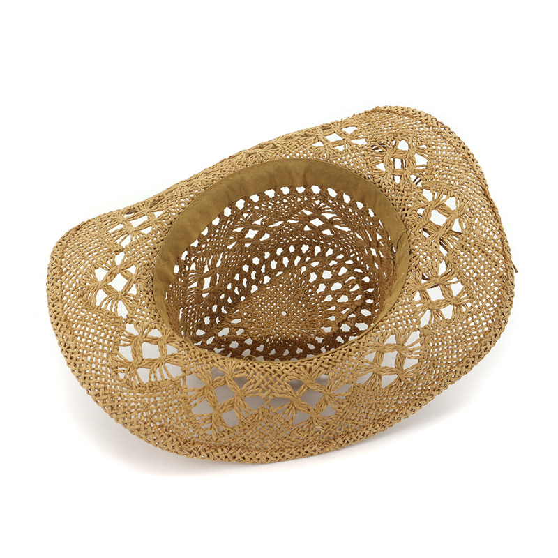 come4buy.com-Summer Hand-Woven Western Cowboy Straw Hat - Sun Protection