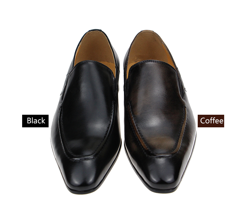 come4buy.com-Stylish Black Men's Cow Leather Loafers Shoes