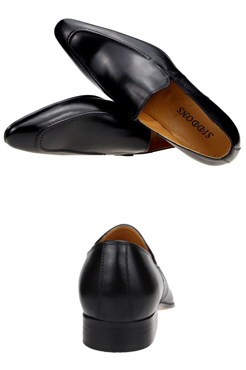 come4buy.com-Stylish Black Men's Cow Leather Loafers Shoes