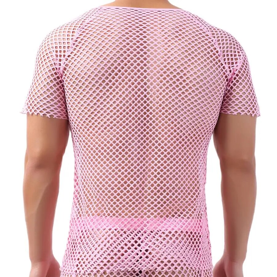 come4buy.com-Men's Sexy Mesh See-Through T-Shirts | Short Sleeve O-neck Tees
