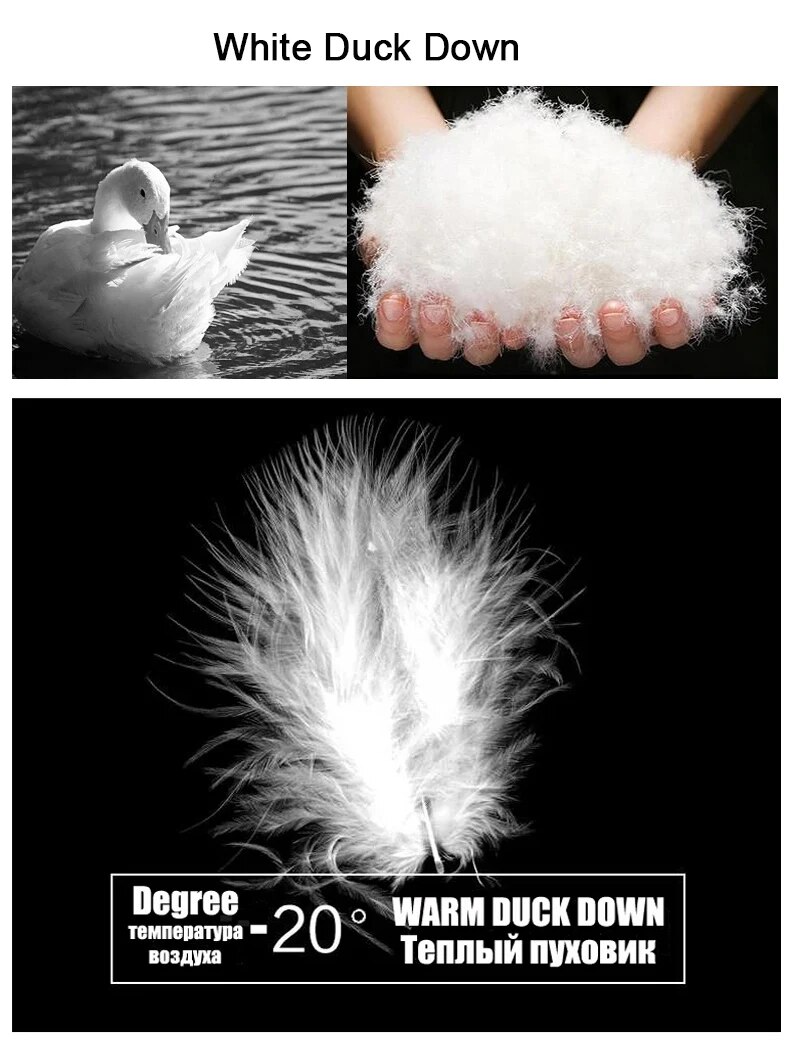 come4buy.com-Jaqueta feminina de inverno 90% pato branco