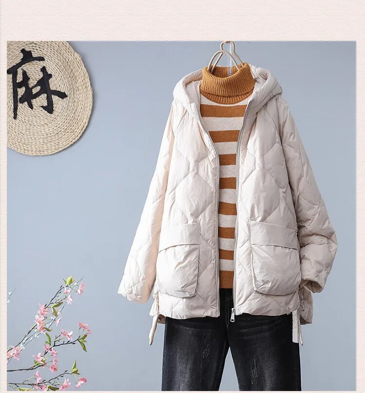 come4buy.com-Jachetă de iarnă pentru femei 90% puf de rață albă