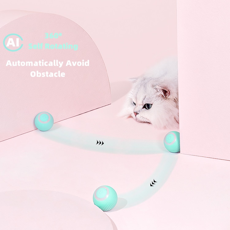 come4buy.com-Elektrisk katteboldlegetøj Automatisk rullende Smart