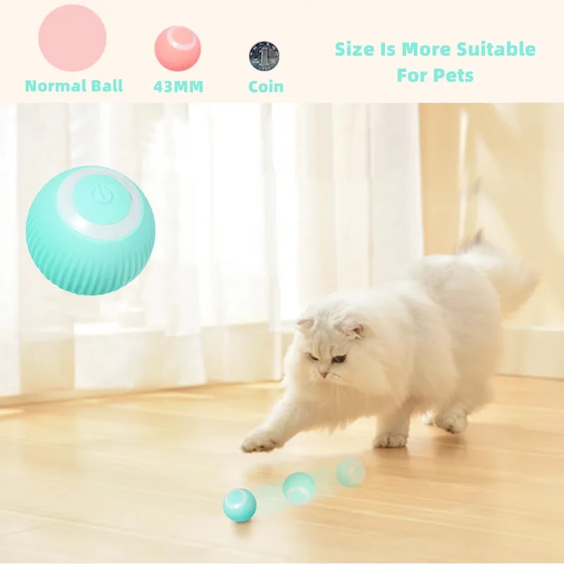 come4buy.com-Elektryczne zabawki do gry w piłkę dla kotów Automatyczne toczenie Smart