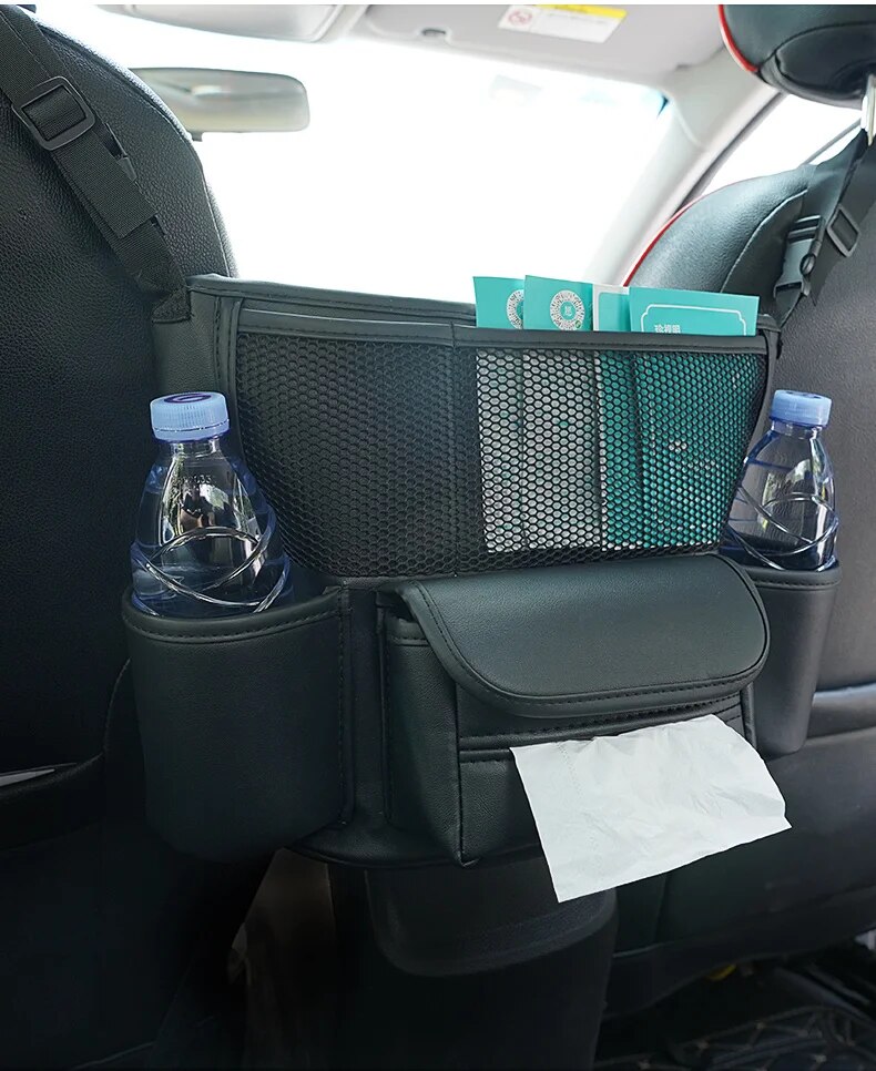 come4buy.com-Car Seat Middle Hanger Napa သားရေသိုလှောင်အိတ်