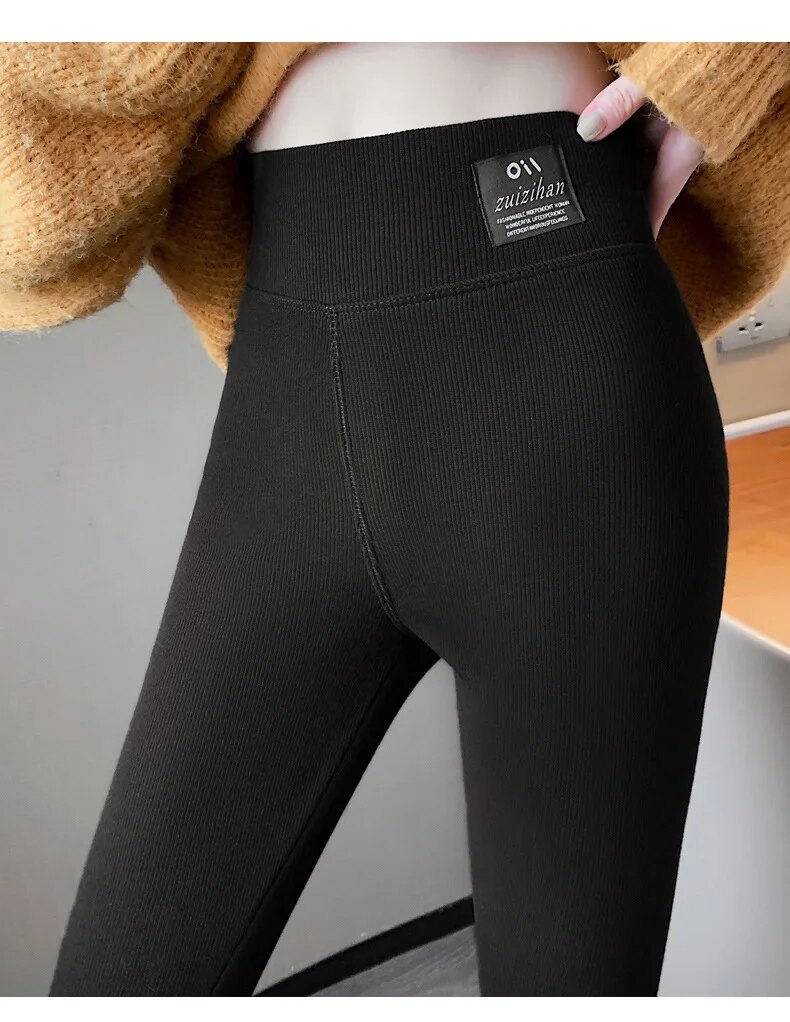 Come4buy.com-Quần legging trơn màu cho nữ Thoải mái giữ ấm Quần legging co giãn