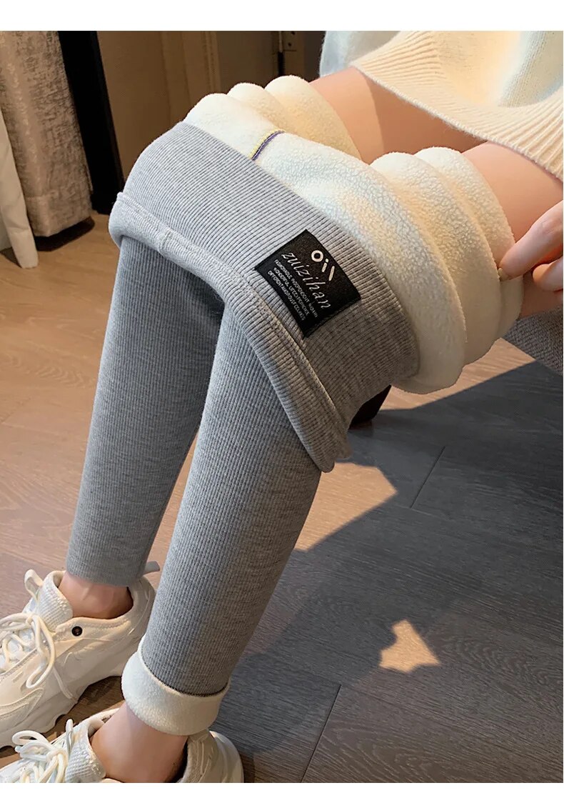 come4buy.com-Ensfarvede leggings til kvinder Komfortabel Hold varmen Strækbare leggings