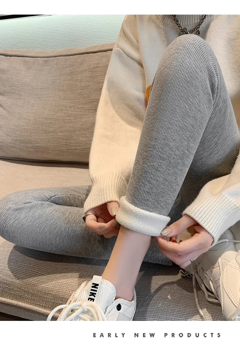 come4buy.com-Leggings de color sólido para mujer Legging elástico cómodo que mantiene el calor