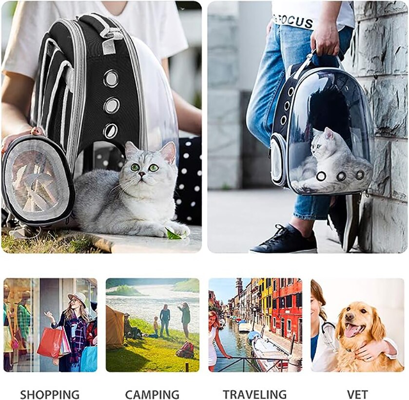 come4buy.com-Transparent Pet Carrier Travel Backpack Bubble Space Capsule