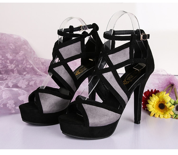 come4buy.com-Elegance Women Sandals Platform ဒေါက်မြင့်ဖိနပ် Peep Toe
