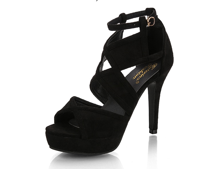 come4buy.com-Elegance Sandal Wanita Platform Sepatu Hak Tinggi Peep Toe