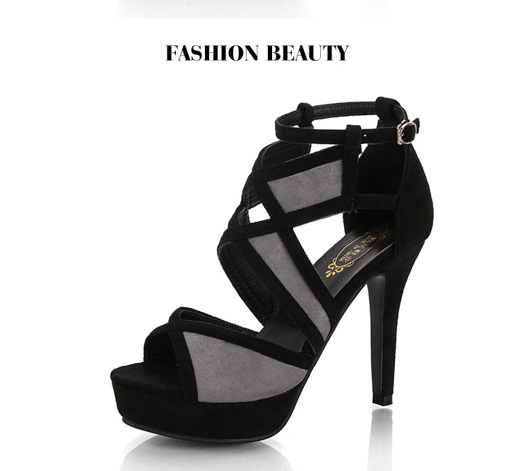 come4buy.com-Elegance Mata Sandals Platform High Heels Peep Toe