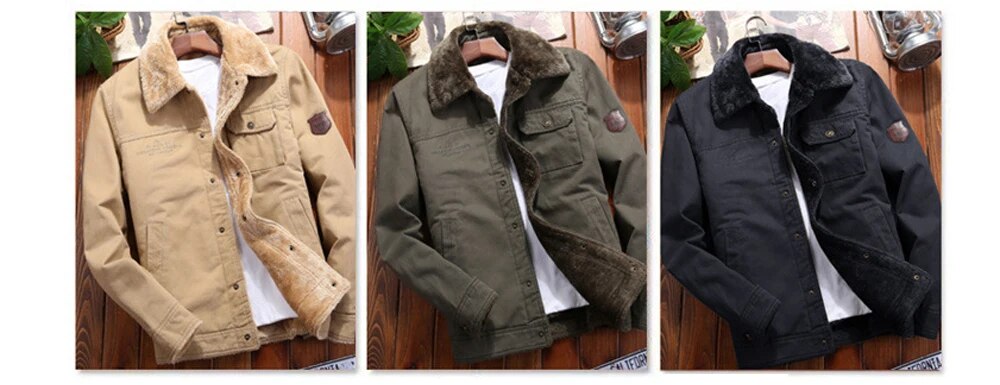 come4buy.com-Casual Man Fleece Thick Warm Windbreaker Jacket