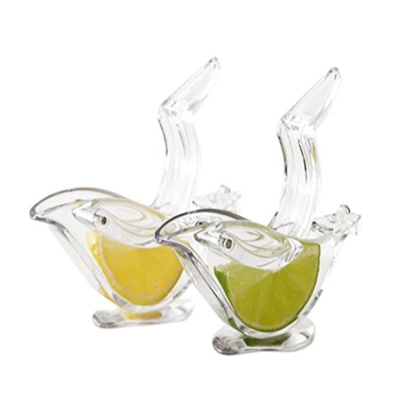 come4buy.com-Mini manual juicer bird shaped transparent lemon juicer