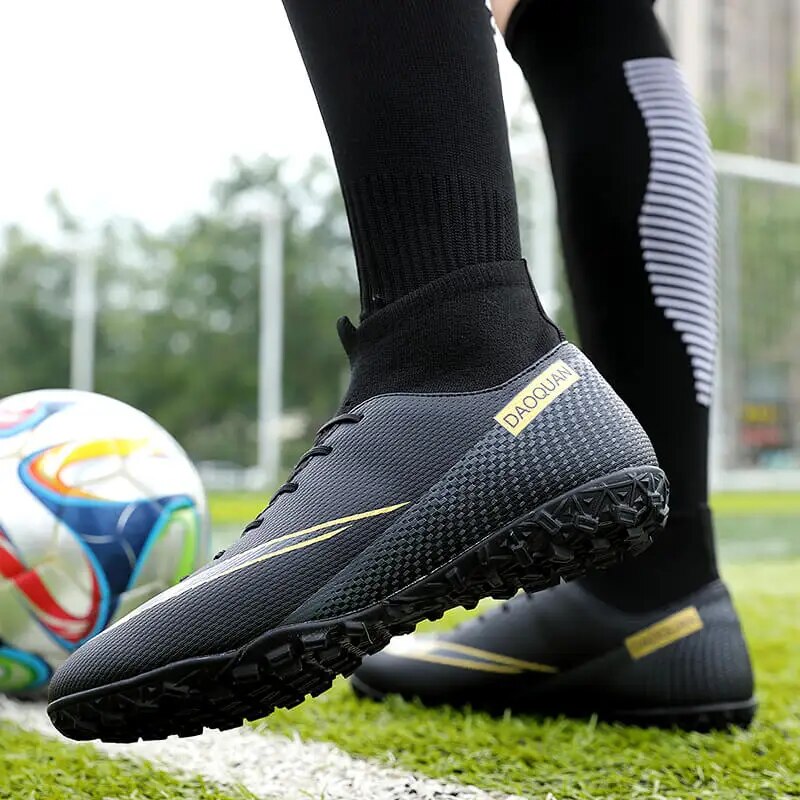 come4buy.com-Fotball Shoes Futsal Training High Cut Soccer Shoes Outdoor Sneaker