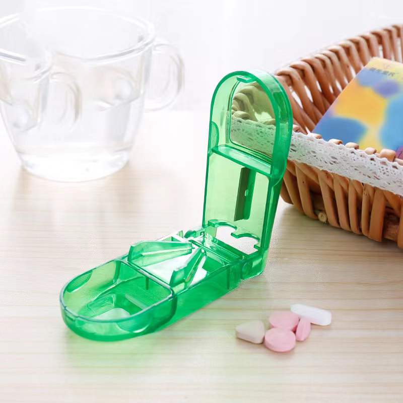 come4buy.com-Pill Caplets Medizin Dosis Tablettenschneider Splitter Trennfach Aufbewahrungsbox