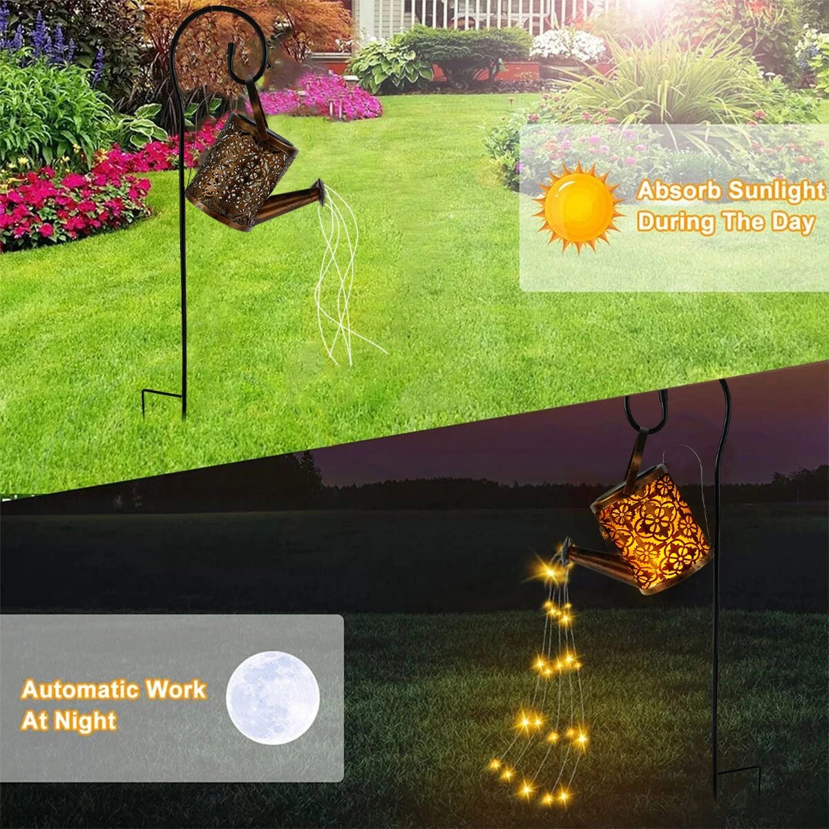 come4buy.com-Solar Lights Garden Watering Can Light Waterproof Light