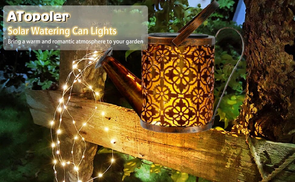 come4buy.com-Solar Lights Garden Watering Can Light Waterproof Light