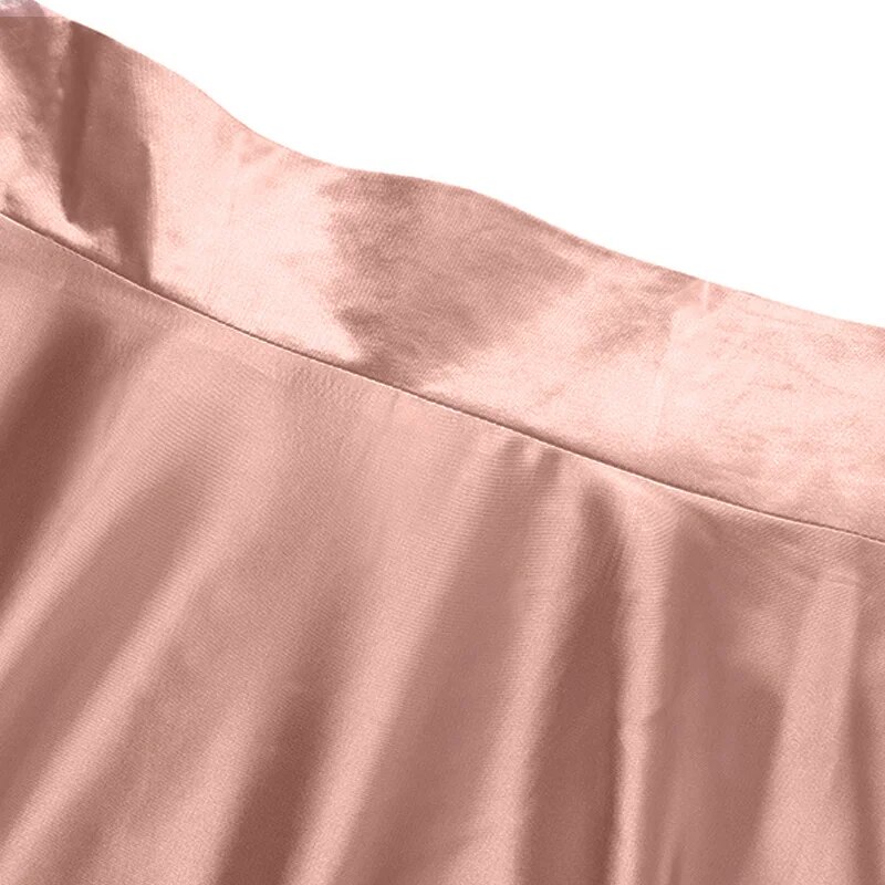 цоме4буи.цом-Маки сукње Женска дугачка свилена сатенска сукња високог струка
