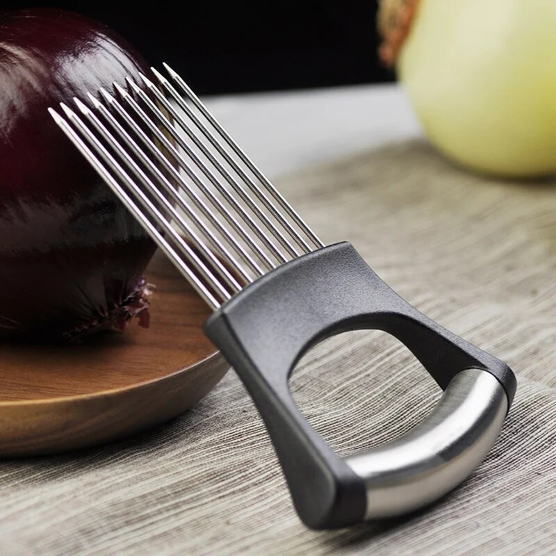 come4buy.com-Stainless Steel Onion Cutter Holder Food Slicers