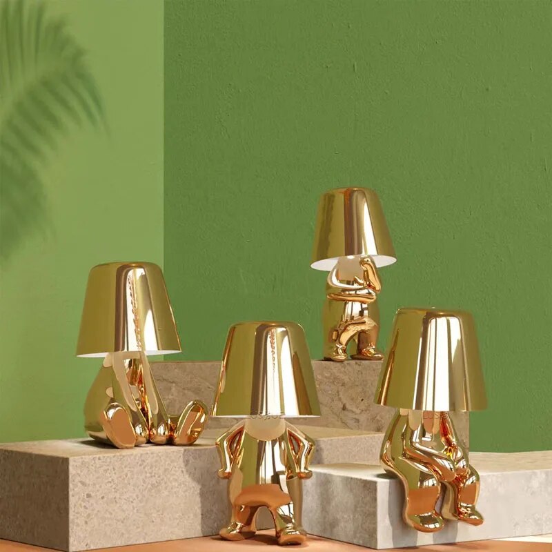 цоме4буи.цом-Златна статуа стона лампа са различитим покретима