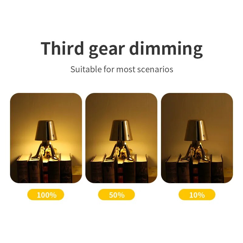 come4buy.com-Golden Statue Table Lamp With Different Movements