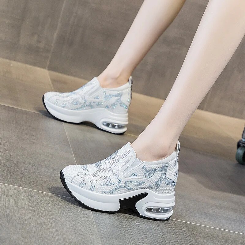 come4buy.com-Ankle Platform Wedge Bling Rhinestones Hidden Heels Boots