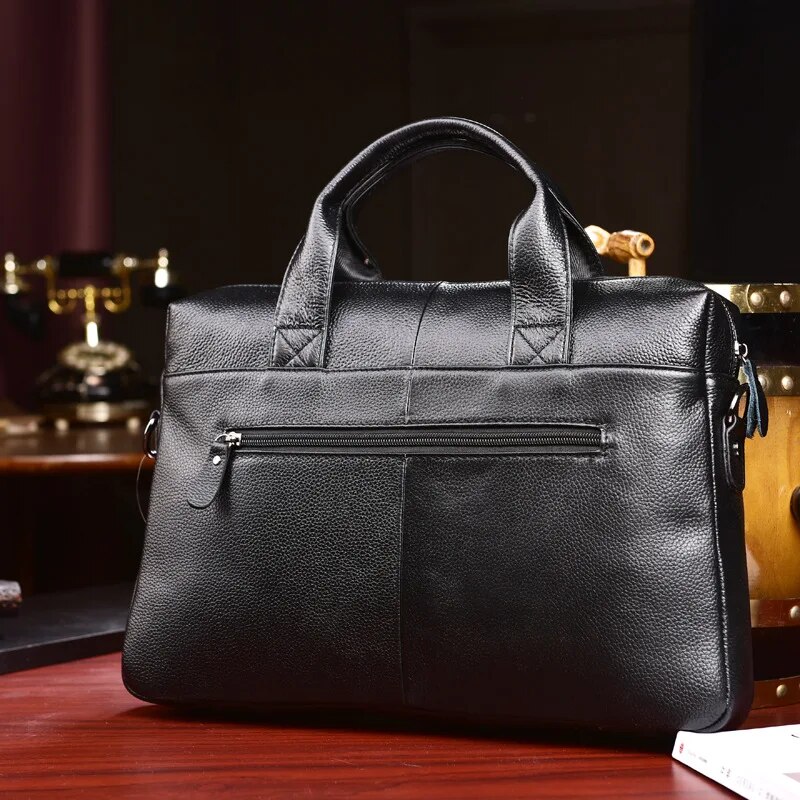 Come4buy.com-Бизнес-портфели мужские из воловьей кожи, сумка для ноутбука 14 дюймов