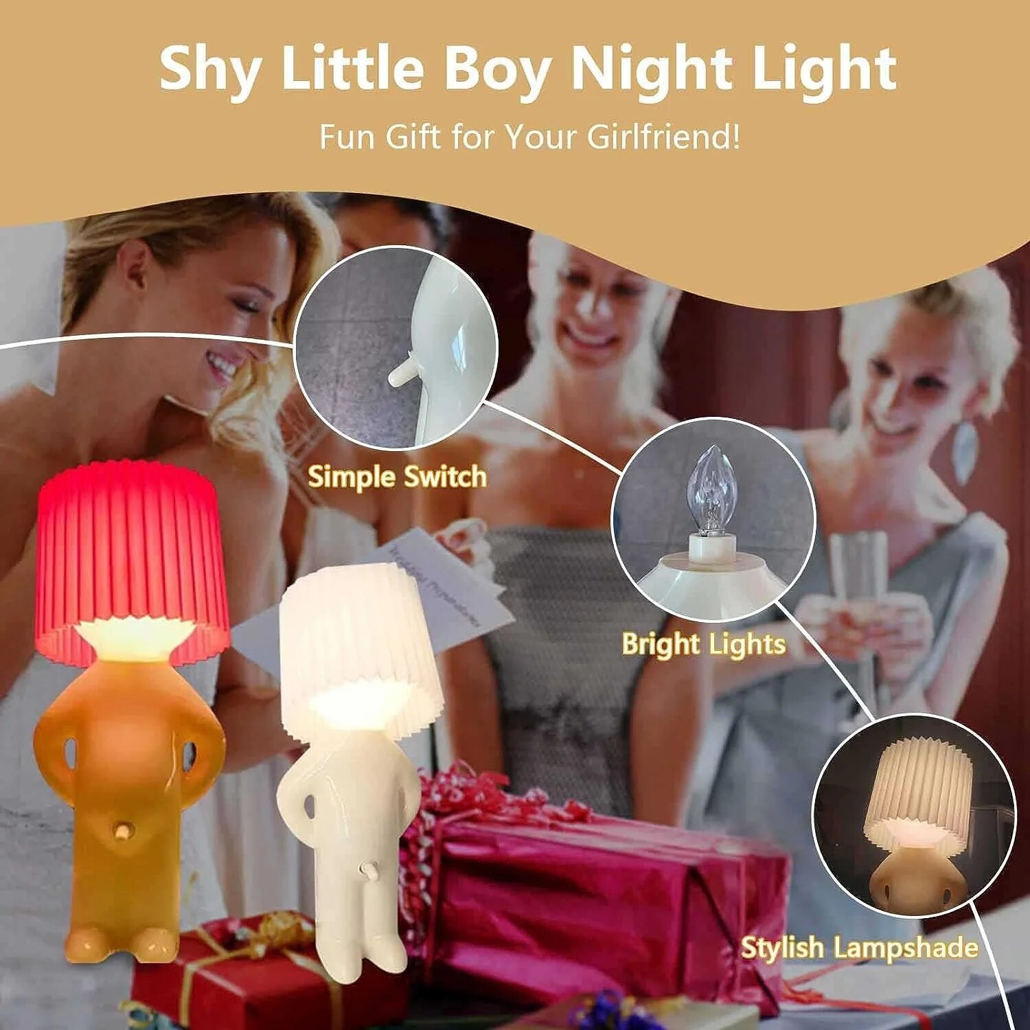 come4buy.com-Naughty Boy Candeeiro de mesa criativo com luz noturna LED exclusiva