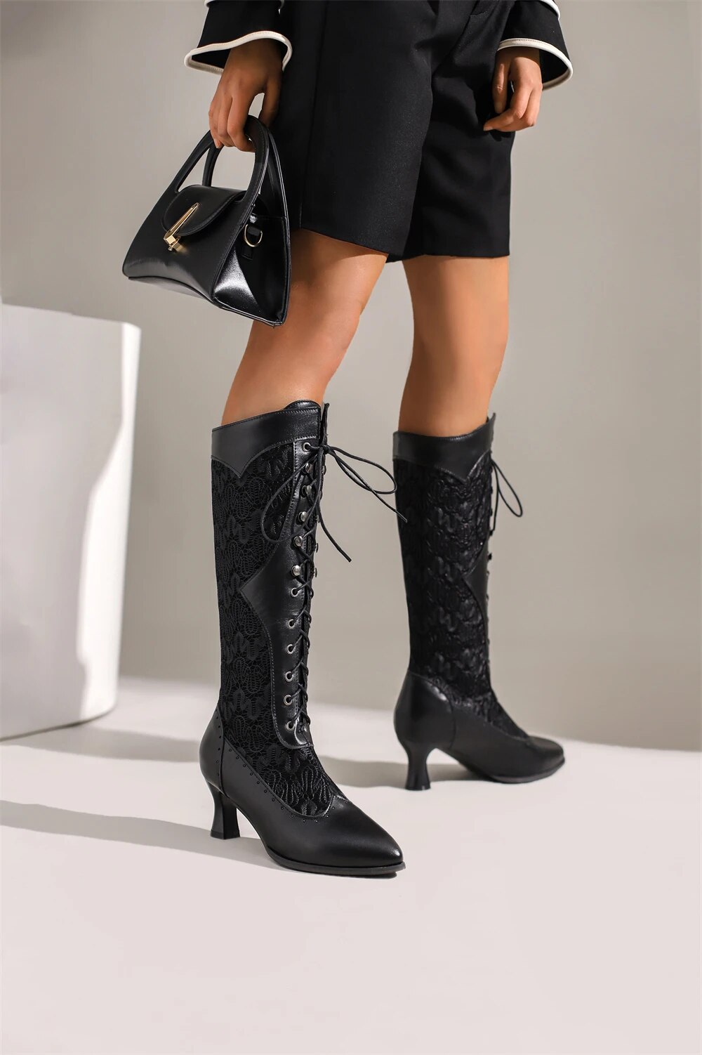 come4buy.com-Mid-Calf Boots Pointed Toe pro Women