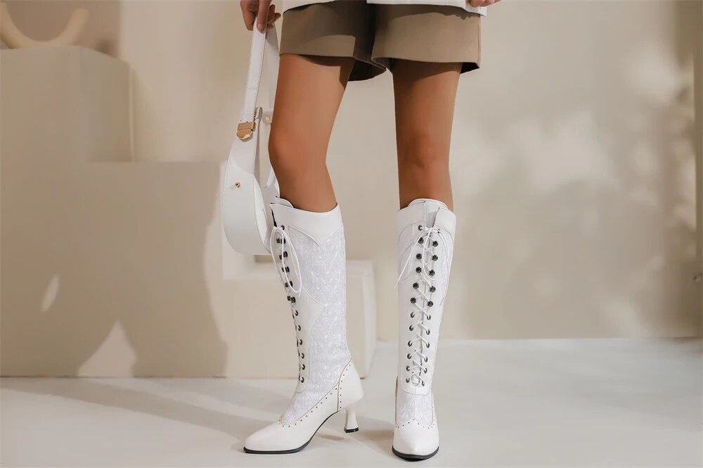 come4buy.com-Mid-Loo Boots Pointed Toe For Women