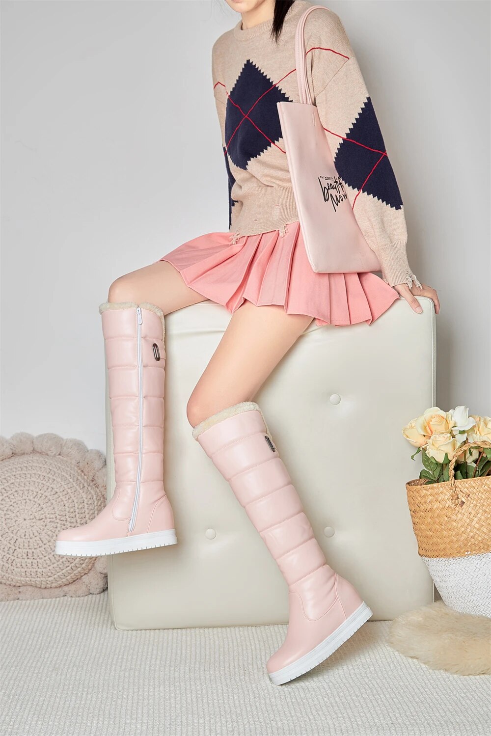 come4buy.com-Winter Warm Knee High Boots