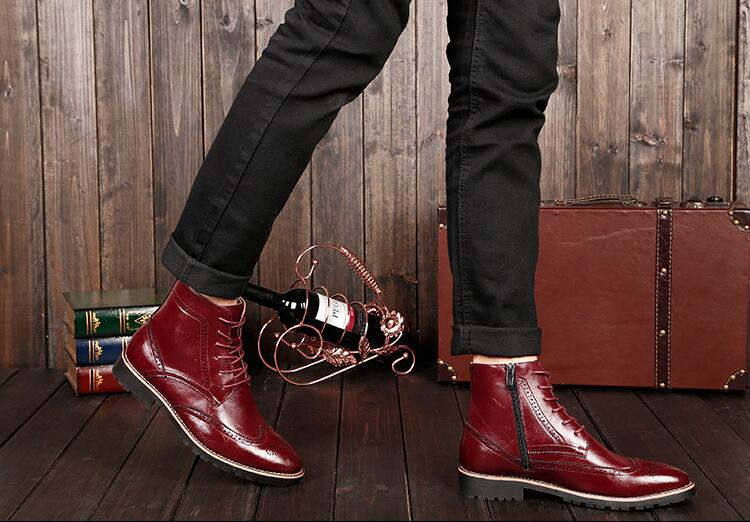 come4buy.com-Կոշիկ տղամարդկանց զգեստների համար Ժանյակներով բիզնես կաշվե կոշիկներ