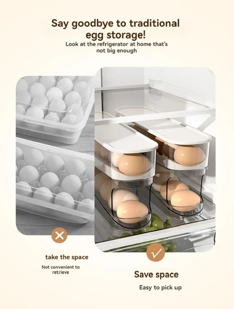 come4buy.com-Κιβώτιο αποθήκευσης αυγών Αυτόματη θήκη κύλισης αυγών